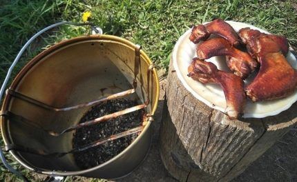 Небольшая коптильня из ведра