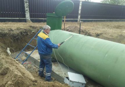Установка газгольдера на участке Установка газгольдера на участке