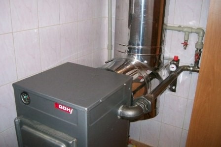 Подключение дымохода к твердотопливному котлу