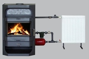 Металлическая печка с водяным контуром