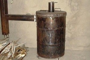 Печь из бочки