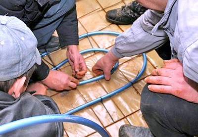 Укладка трубы для теплого пола