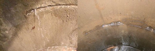 Шов пропускает грунтовую воду
